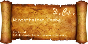 Winterhalter Csaba névjegykártya